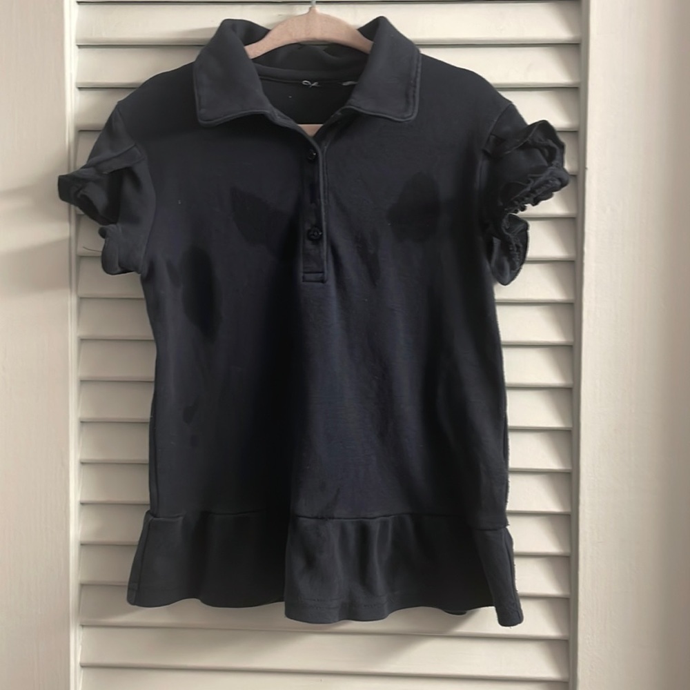 Nautica Navy Uniform Collared Shirt.Size 5/6.Button Missing & Tag cut.Adorable